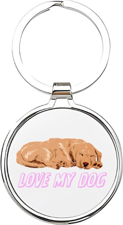 Akyol - Honden Sleutelhanger - honden - honden liefhebbers - dieren liefhebbers - puppy - huisdieren sleutelhanger - sleutelhanger met hartjes - 4 x 7,5 CM