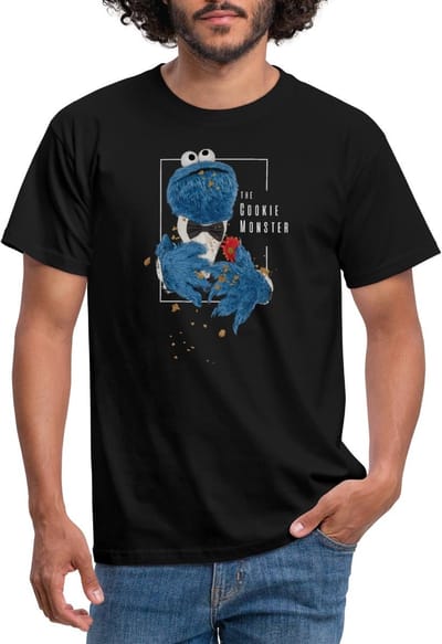 Sesamstraat Koekiemonster The Cookie Monster T-Shirt Heren