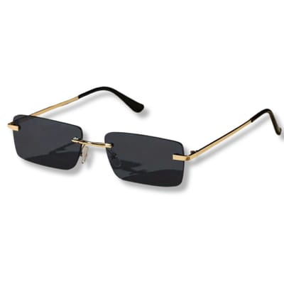 Bovista Zonnebril Voor Dames & Heren - Zonnenbrillen - Zonnenbril - Sun Glasses - Sunglasses - Techno Bril - Rave & Festival - Premium Quality - Gouden Montuur Grijze Glazen