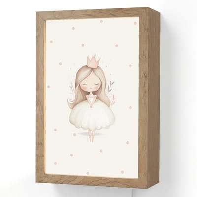 Wandlamp 20x30 cm - Oplaadbaar - Ballerina - Prinses - Stippen - Wandlampen binnen woonkamer - Slaapkamer lamp met kabel - Decoratieve nachtlamp - Vloerlamp snoer