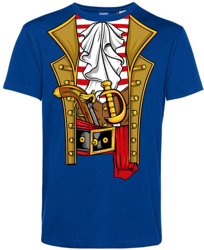 T-shirt kind Piraten Kostuum | Carnavalskleding kinderen | Carnaval Kostuum | Foute Party | Blauw | maat 68