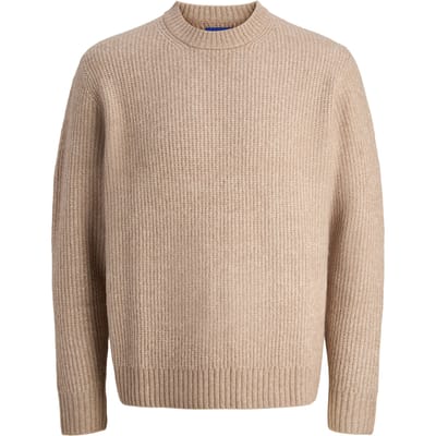 Jack & Jones - Heren Trui York Ollie Knit Crew Neck - Beige - Maat XXL