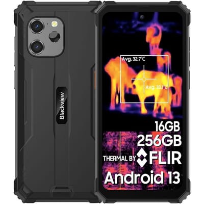 Blackview BV8900 - Robuuste Smartphone - 16GB RAM - 256GB - Warmtebeeldcamera - 6.5 inch - 10000mAh - IP68 Waterdicht - Outdoor Mobiele Telefoon - NFC - GPS - Zwart
