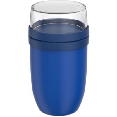 Mepal Lunchpot xl Ellipse - 750 + 300 ml - Yoghurtbeker en Muesli beker to go - Geschikt voor vriezer. magnetron en vaatwasser - Vivid blue