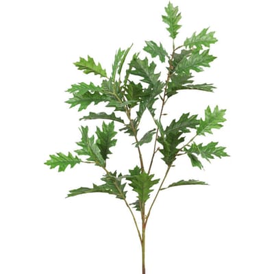 Kunstmatige Eikenbladeren Zijden Stoffen Bladeren Flexibele IJzeren Stengel Decoratieve Nep Eikenbladeren Huisdecoratie groen