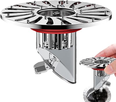Gootsteen Afvoer Zeef - Keuken Afvoerplug - Geur Voorkomen - Intelligente Afvoer - 32-43 mm - Zilverrood