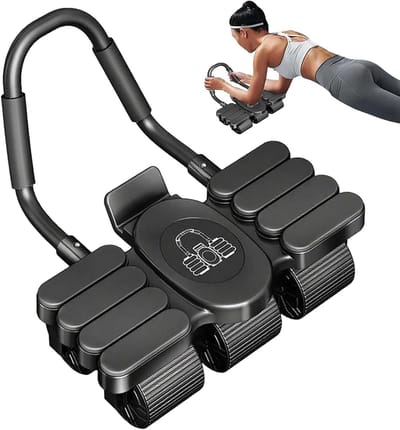 Ab Roller - Buiktrainer Wiel - Buikspieren Trainen - Automatische Rebound - 150 kg Draagvermogen - Zwart