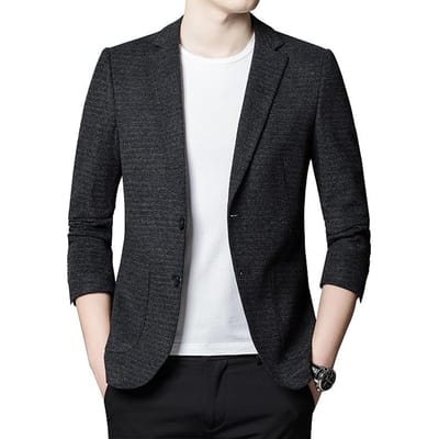 Pak Heren Herfst en Winter Nieuw Koreaanse Stijl Trendy Heren Casual Klein Pak Heren Slim Pak 4XL black