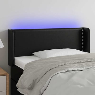 vidaXL - Hoofdbord - LED - 93x16x78/88 - cm - kunstleer - zwart
