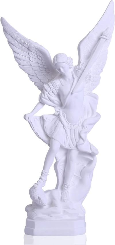 San Miguel Aartsengel Beeld van 31,5 cm in Resin - Religieuze Decoratie, Beeld voor Verzameling en Interieur, St Michael Overwinnaar van Satan