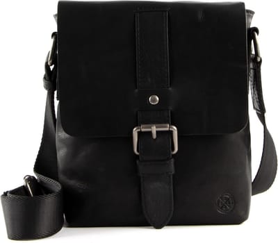 SADDLER Leren Schoudertas George Messenger Bag Black Zwart
