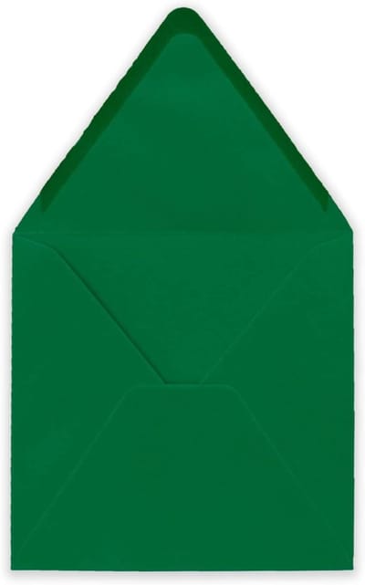 Vierkante Enveloppen - Papieren Brievenbussen - Uitnodigingen Versturen - Puntige Sluitklep - 140 x 140 mm - Donkergroen