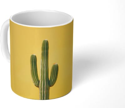 Mok - Koffiemok - Cactus - Groen - Minimalistisch - Mokken - 350 ML - Beker - Koffiemokken - Theemok