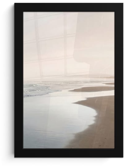 Poster in lijst - Fotolijst 20x30 cm - Posters - Kustlijn - Strand - Oceaan - Posterlijst zwart - Decoratie - Wanddecoratie woonkamer - Muurdecoratie slaapkamer