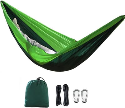 Camping Hangmat - Reis Hangmat - Buiten Ontspannen - Compact Opvouwbaar - 2 Personen - Groen