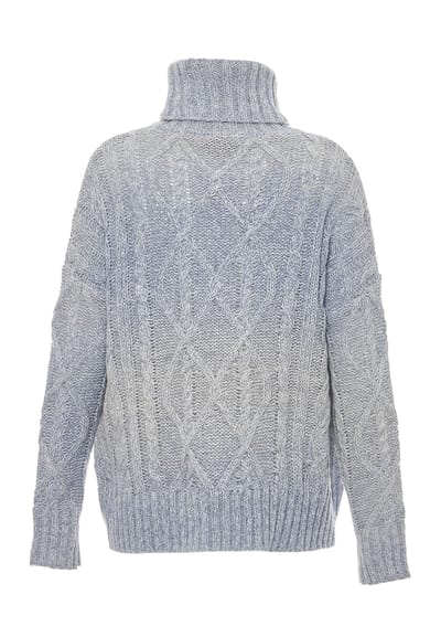 Mymo Trui met coltrui Dames Blauw wol wit