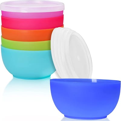 Kommen Set - Plastic Bakjes - Opbergen en Serveren - Onbreekbaar Herbruikbaar - 350 ml 12 cm - Kleurrijk