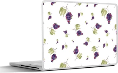 Laptop sticker - 13.3 inch - Druiven - Paars - Wit - 31x22,5cm - Laptopstickers - Laptop skin - Cover