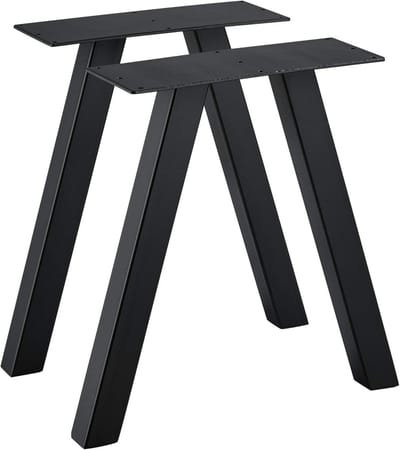 Set van 2 Zwarte Metalen Tafelpoten voor DIY Meubels 40x40 cm
