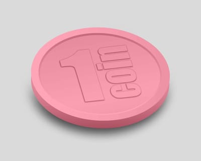 Reliëfmunten 1 Coin 29mm / Consumptiemunten / Betaalmunten (per 250 stuks) - ROZE