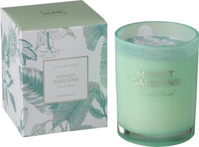 J-Line geurkaars Monet Gardens - Coconut Beach - glas - blauw – large - 70U