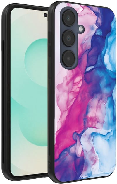 Smartphonica Telefoonhoesje Geschikt voor Samsung Galaxy S25 Plus met Roze Blauw Marmer Opdruk - TPU Backcover Case Rose Blue Marble Design geschikt voor Samsung Galaxy S25 Plus