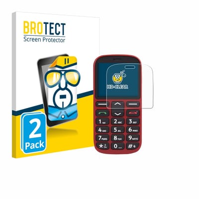 BROTECT - Screenprotector voor Doro 1360 - Folie Beschermfolie transparant 2 Stuks