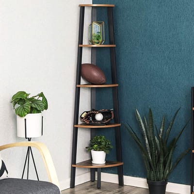 Hoekrek Sidney 5 Legplanken - Rustiek Bruin/zwart