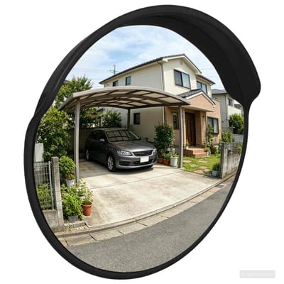 vidaXL - Buiten - convex - verkeerspiegel - Zwart - Ø75 - cm - Polycarbonaat