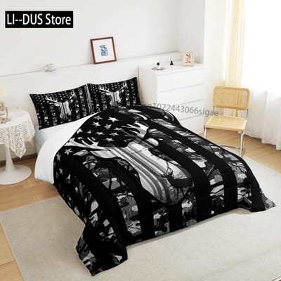 Amerikaanse Vlag Beddengoed Set Honkbal Sport Dekbed Set 3 Delen voor Kinderen Tieners Volwassenen Kamer Decor Dekbedovertrek met 2 Kussenslopen AU Single(140*210cm)3pcs