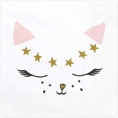 PartyDeco - Servetten - Meow (20 stuks)