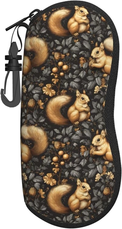 Brillen Etui - Brillendoos Hoesje - Veilig Opbergen - Zachte Bescherming - 17 x 8 x 36 cm - Eekhoorn Print
