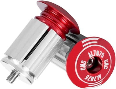 Stuureindkappen Aluminium - Stuurpluggen Fiets - Fietsen Verbeteren - Geanodiseerde Afwerking - 23x32 cm - Rood