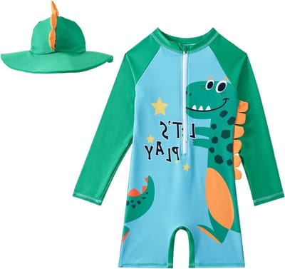 Baby Eendjes Badpak met Lange Mouwen en Zonnehoed - UV Bescherming voor Jongens en Meisjes, Ideaal voor Zomer en Zwemmen