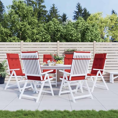 vidaXL - Stoelkussens - 6 - st - hoge - rug - oxford - stof - rood