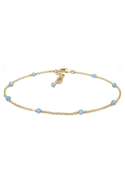 Elli - Enkelbanden - Dames Strand Zee Bal Blauw in 925 Sterling Zilver Verguld - Dames