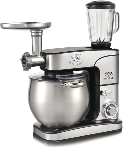 Keukenmachine - Keukenrobot 12L - met Blender en Vleesmolen - 3-in-1 Krachtige 2000W - Met Accessoires - Royal Swiss