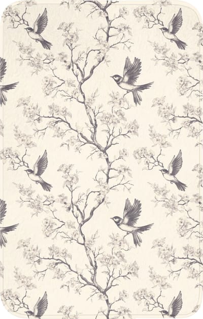 WC mat 50x80 cm - Antislip - Takken - Vogels - Beige - Toiletmat - Vloermat - Douchemat - Toilet tapijt - Toiletmatten