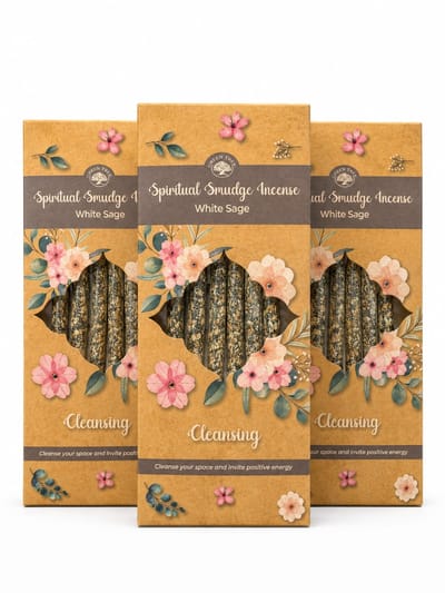 Green tree - wierook - witte salie - white sage - cleansing - spiritual smudge wierook - 3 doosjes van 8 wierookstokjes
