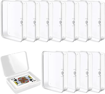 Transparante kunststof opbergdoos voor speelkaarten en verzamelobjecten - Set van 12 - Etui met deksel
