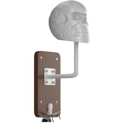 Support de casque crâne Multifonctionnel Support mural en métal Étagère de rangement pour casque de moto pour la maison Noir blanc