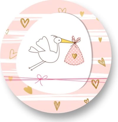20x Sluitsticker Ooienvaar - Roze - 40 mm - Geboorte Sticker - Sluitzegel - Sticker Geboortekaart Meisje - Baby nieuws - Trakteren Broer Zus Basisschool Kinderdagverblijf - Glossy - Sluitzegel - Wensetiket