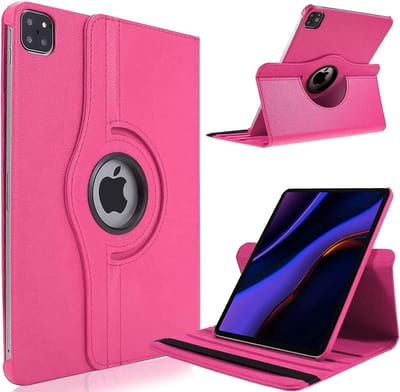 Book Cover Geschikt voor: Apple iPad Pro 11 Inch (2024) Draaibaar Hoesje - Multi stand Case - Donkerroze