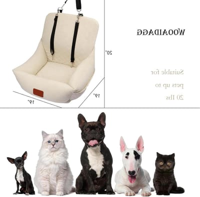 Hondenautostoeltje - Reisstoel Hond - Veilig Reizen - Ultrazachte Stof - 19x19x20 Inch - Beige