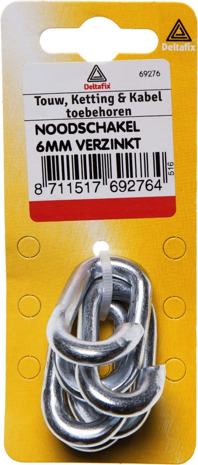 Noodschakel 6mm verz 3st Deltafix