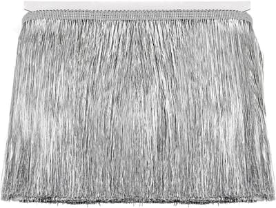 Metallic Fringe Trim 19,8 cm Breed - Zilver - Polyester - Glanzend - Kwastje - Fringe Trimmen - Naaien - Dans Kostuum - Kerst - Decoratie