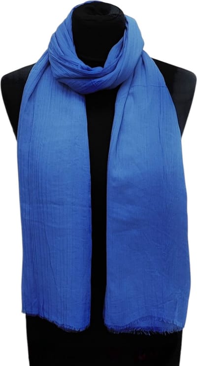 Lange Dunne Sjaal - Effen - Blauw - 180 x 95 cm (23985#)