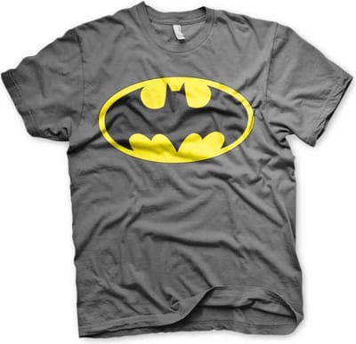 Batman Signal Logo T-shirt donkergrijs S - Katoen - Fan merch, Film, TV-series