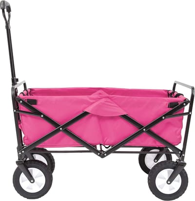 Opvouwbare Transportkar Roze voor Strand en Camping