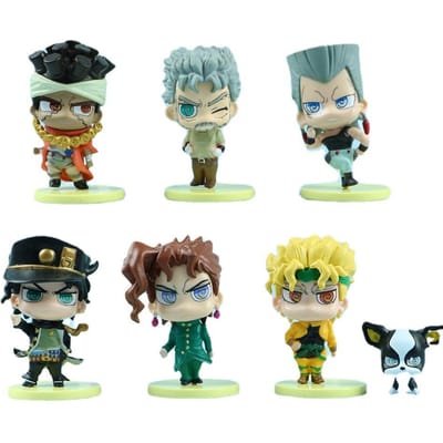 7 stuks/set JoJo's Bizarre Adventure Schattige Figuur Speeltjes pack by bag beige